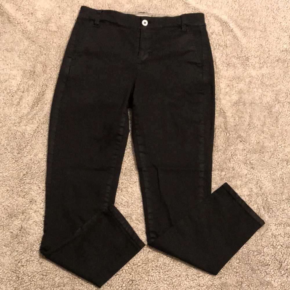 Madewell Black Cotton Straight Leg Cropped Dress Pants Size 2